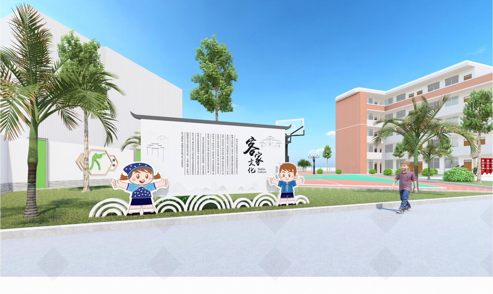 新中式景墙围墙SU模型下载【ID:1147889095】