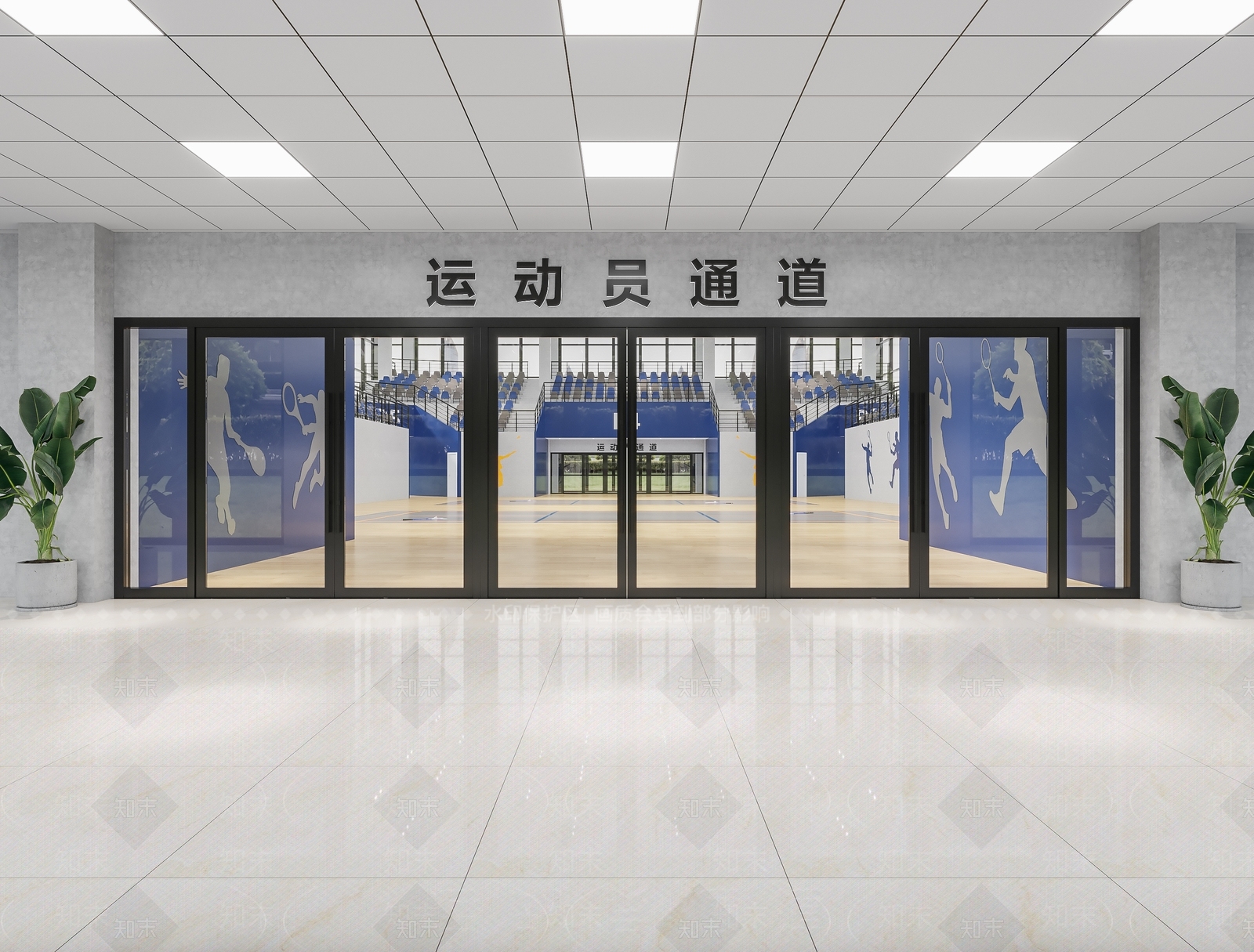现代羽毛球比赛场馆3D模型下载【ID:1147890011】