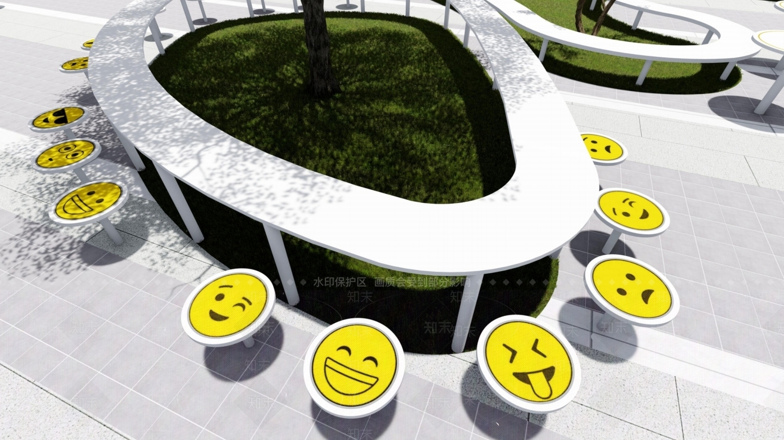 现代校园景观SU模型下载【ID:1147890019】
