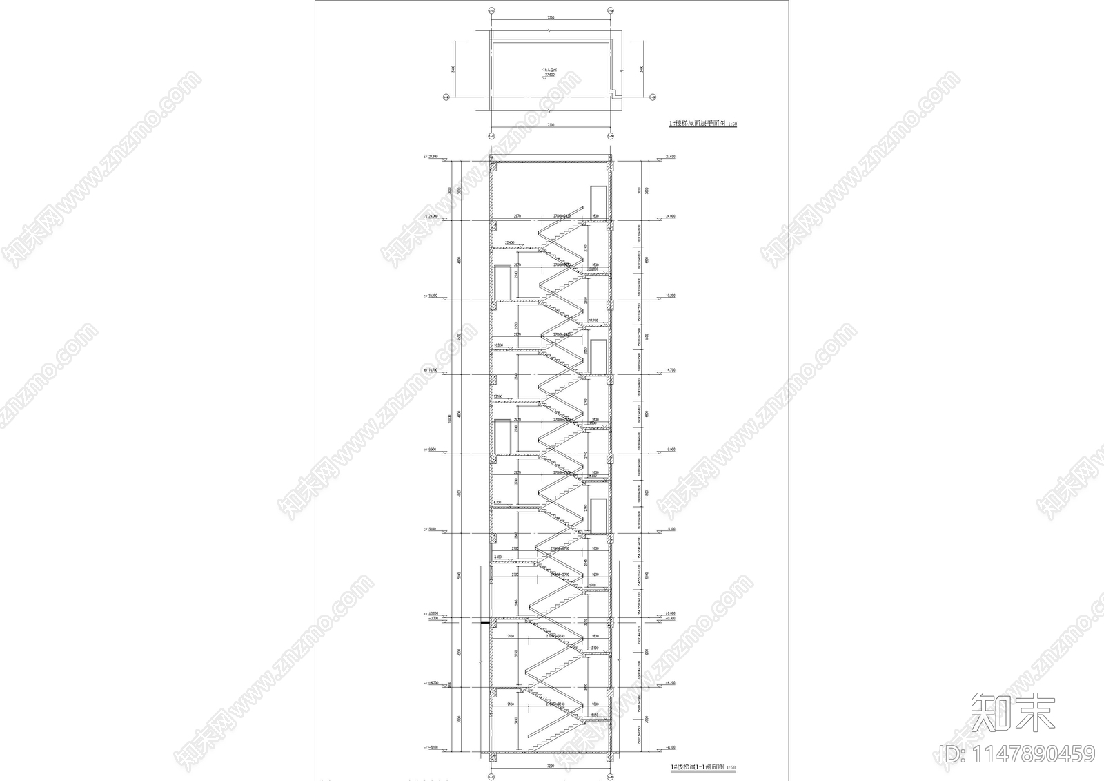 公共停车场建施cad施工图下载【ID:1147890459】