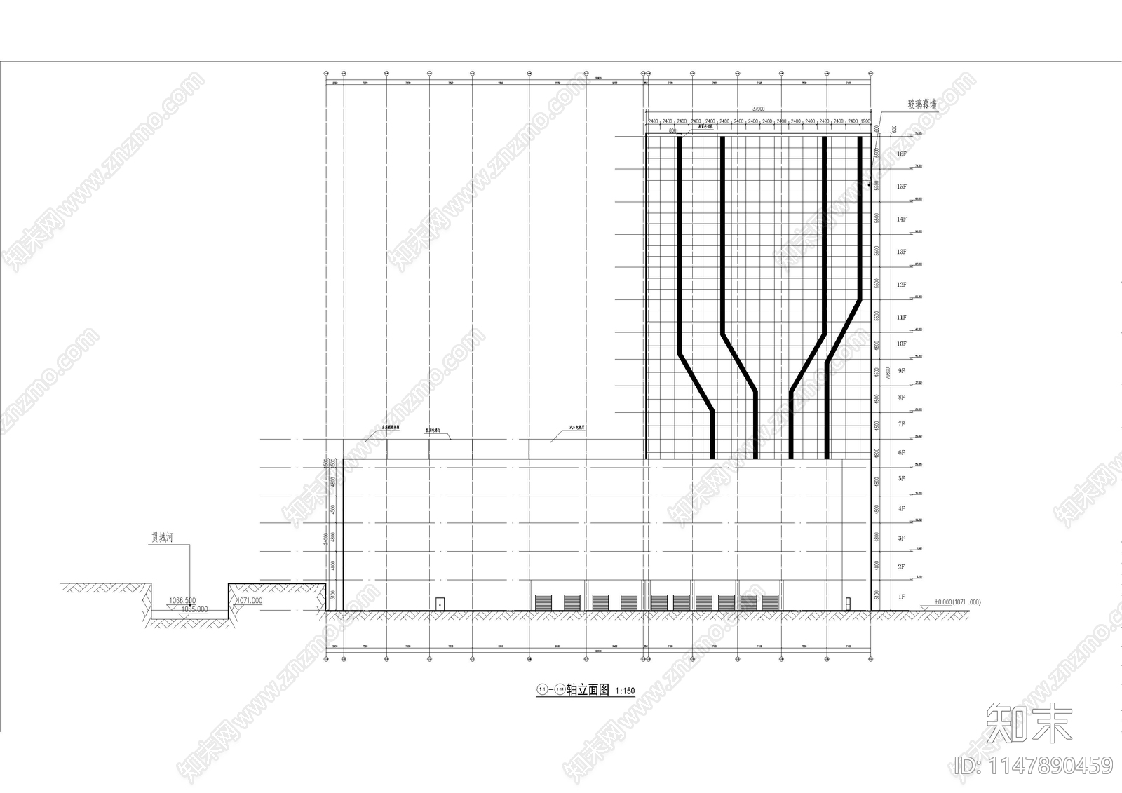 公共停车场建施cad施工图下载【ID:1147890459】