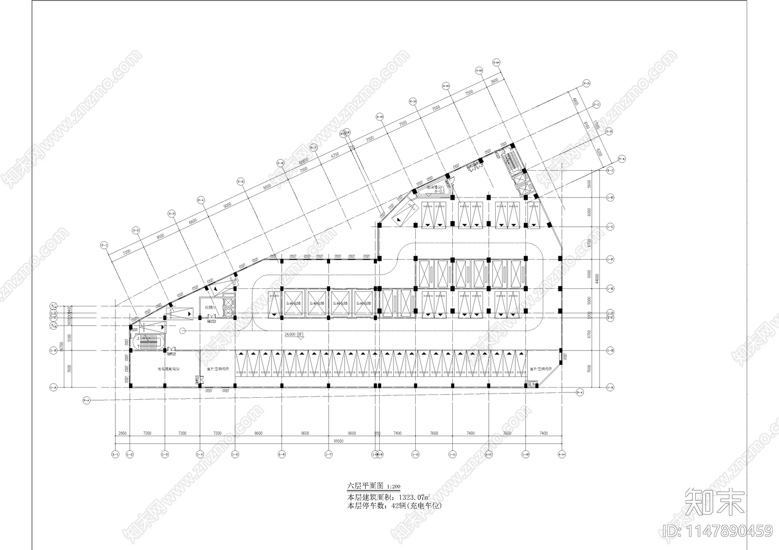 公共停车场建施cad施工图下载【ID:1147890459】