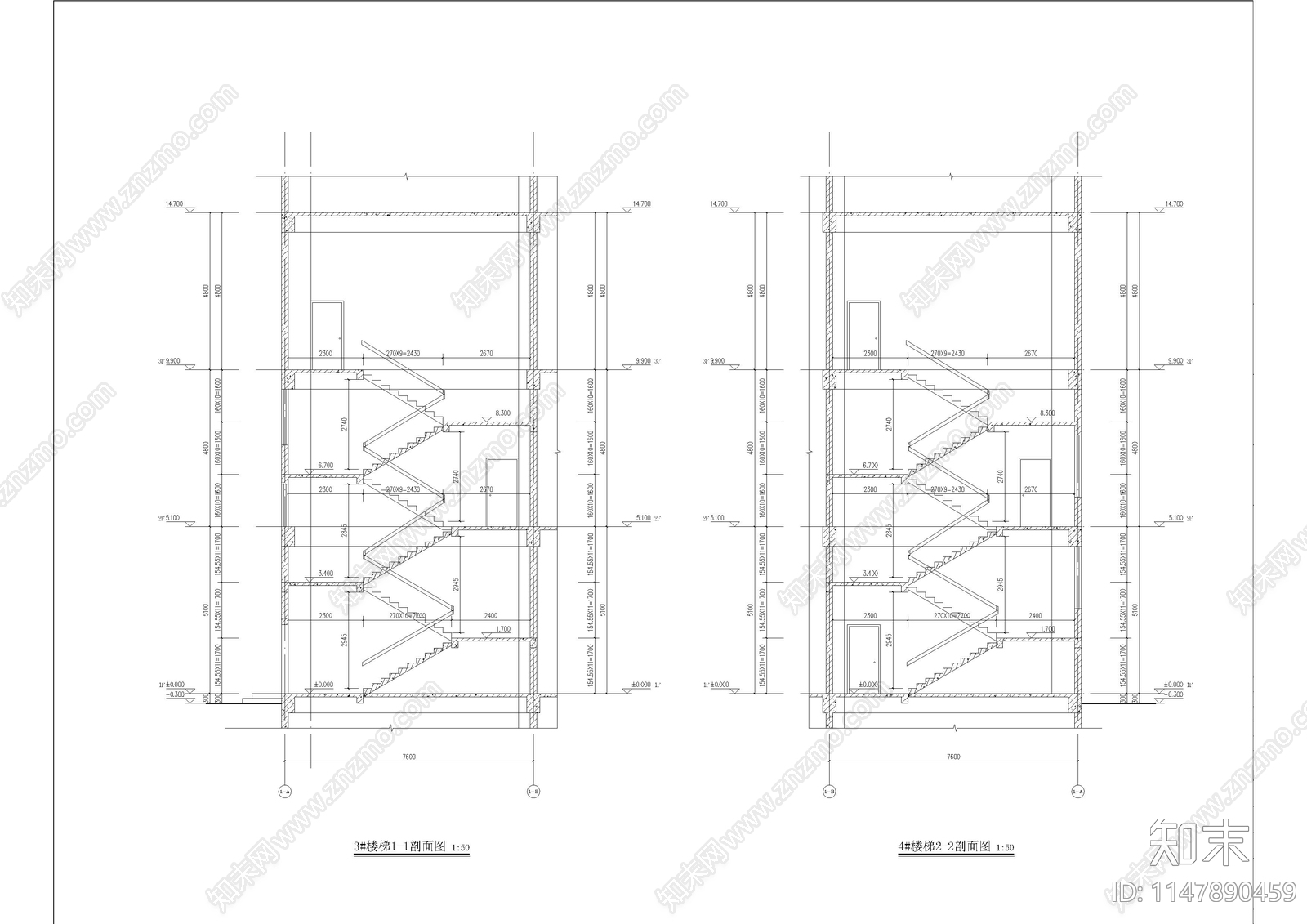 公共停车场建施cad施工图下载【ID:1147890459】