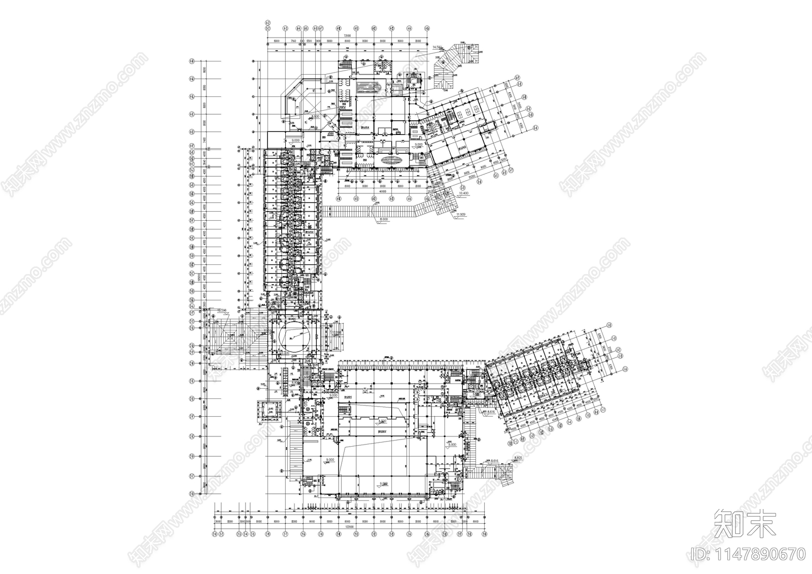 花园酒店建筑施工图纸施工图下载【ID:1147890670】