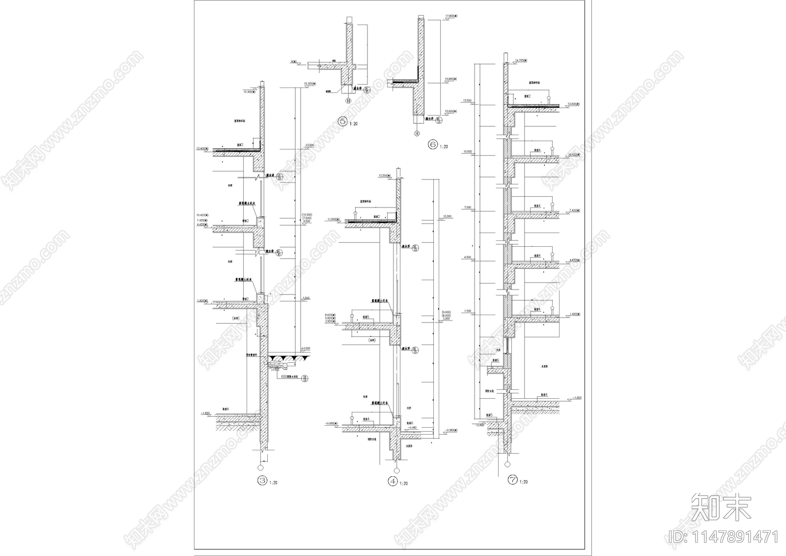 四层智慧停车楼建筑施工图纸施工图下载【ID:1147891471】