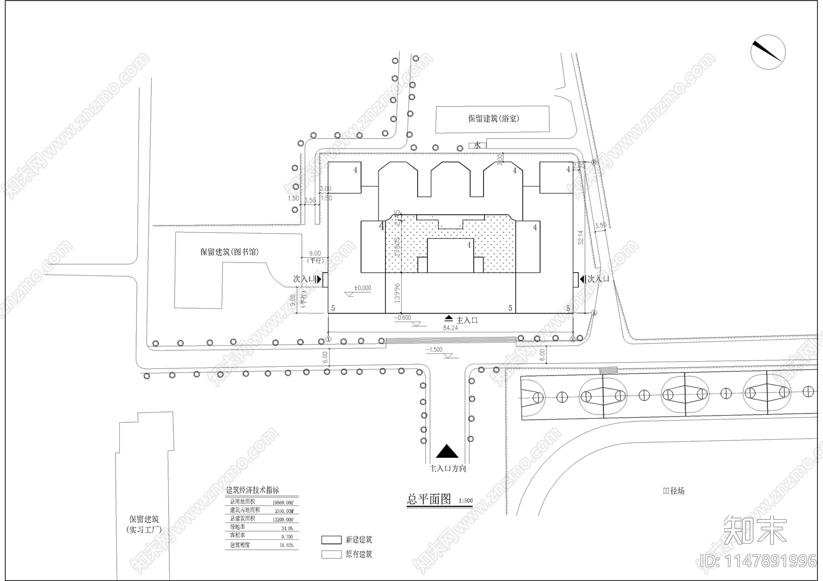 学校建筑施工图纸施工图下载【ID:1147891996】