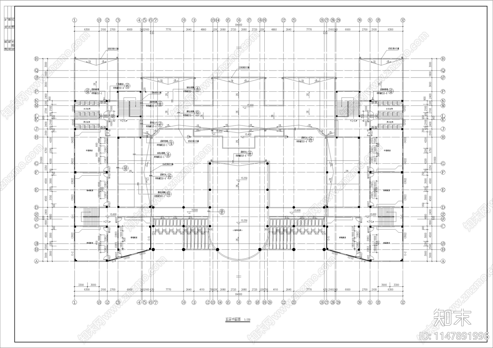 学校建筑施工图纸施工图下载【ID:1147891996】