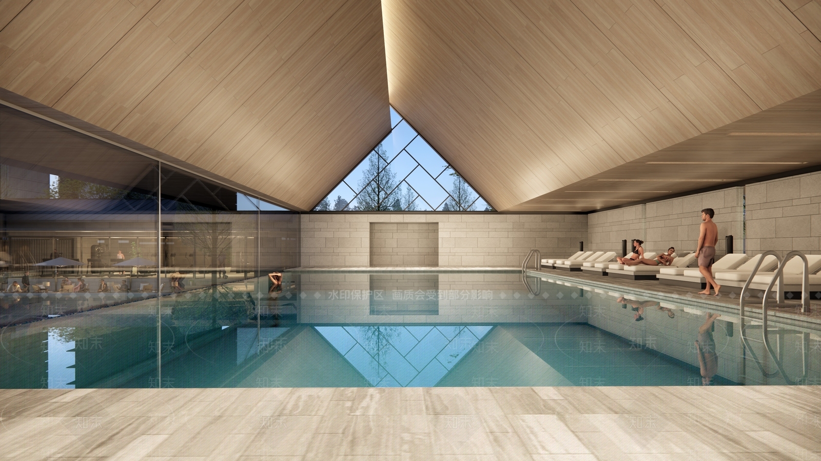 现代游泳池SU模型下载【ID:1147895001】