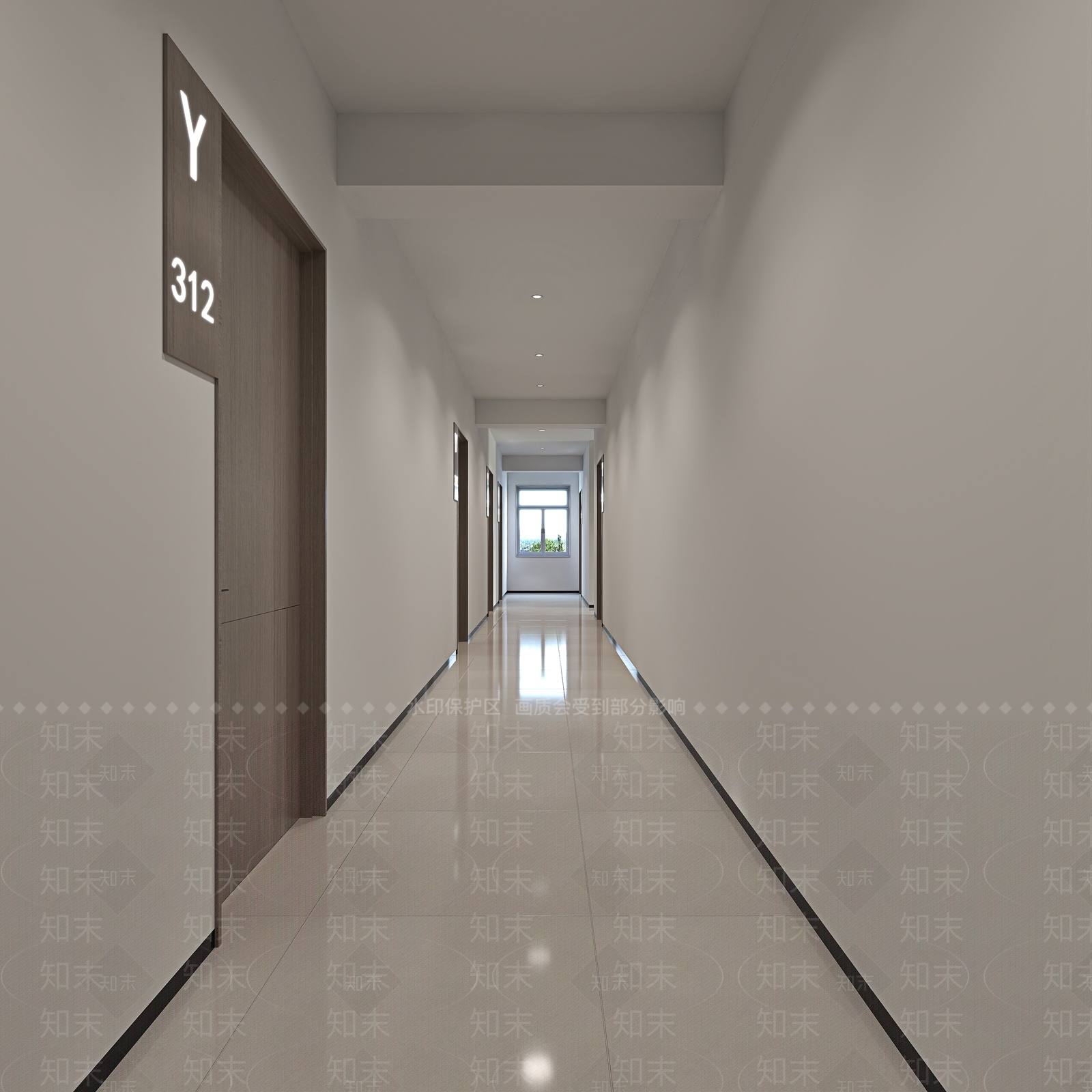 现代酒店过道3D模型下载【ID:1147895536】_知末3d模型网
