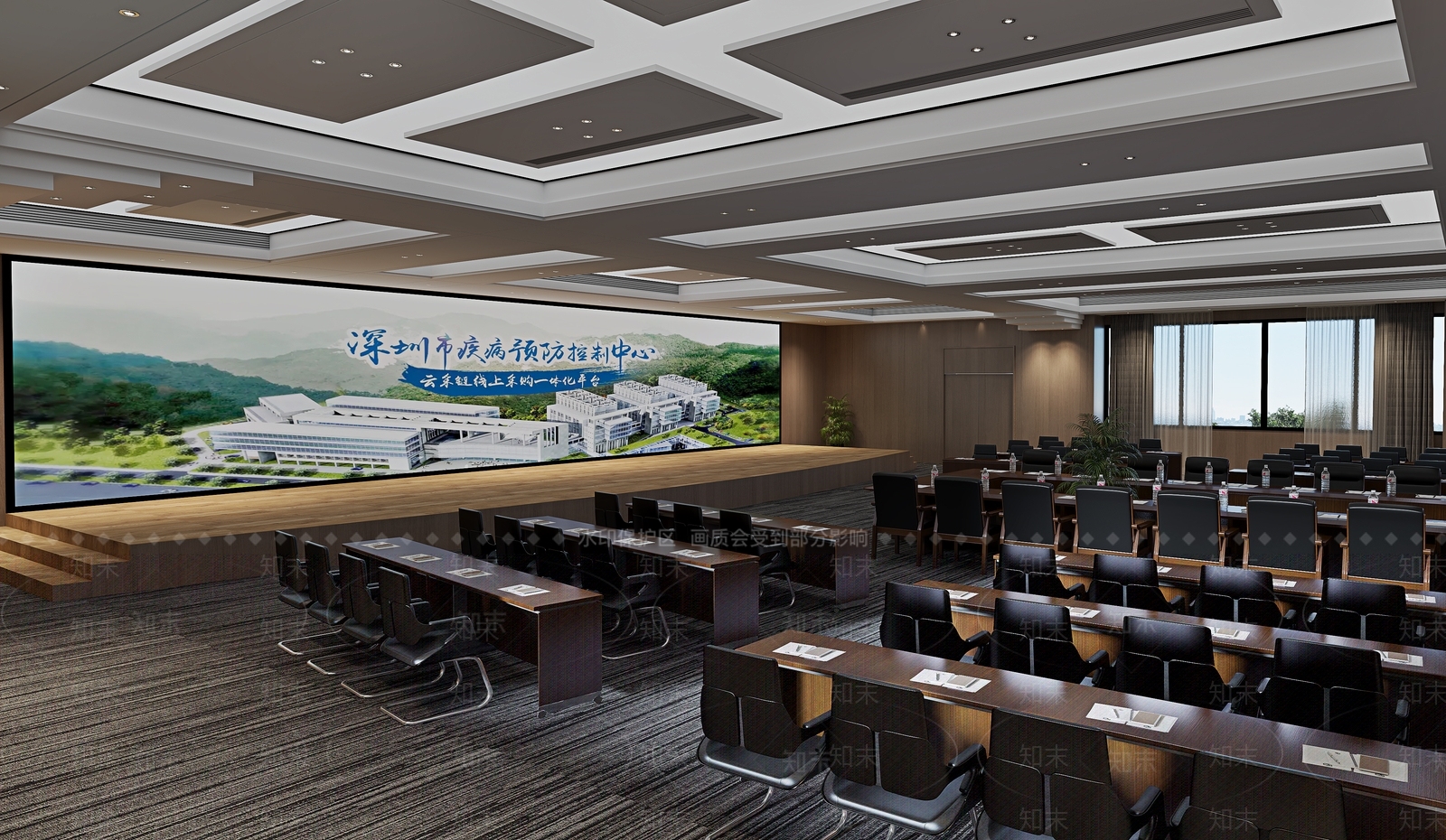 现代办公室会议室大厅3D模型下载【ID:1147896432】