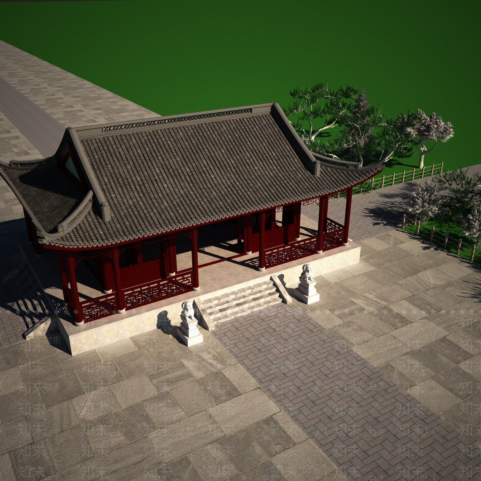 中式古建筑3D模型下载【ID:1147898696】_知末3d模型网