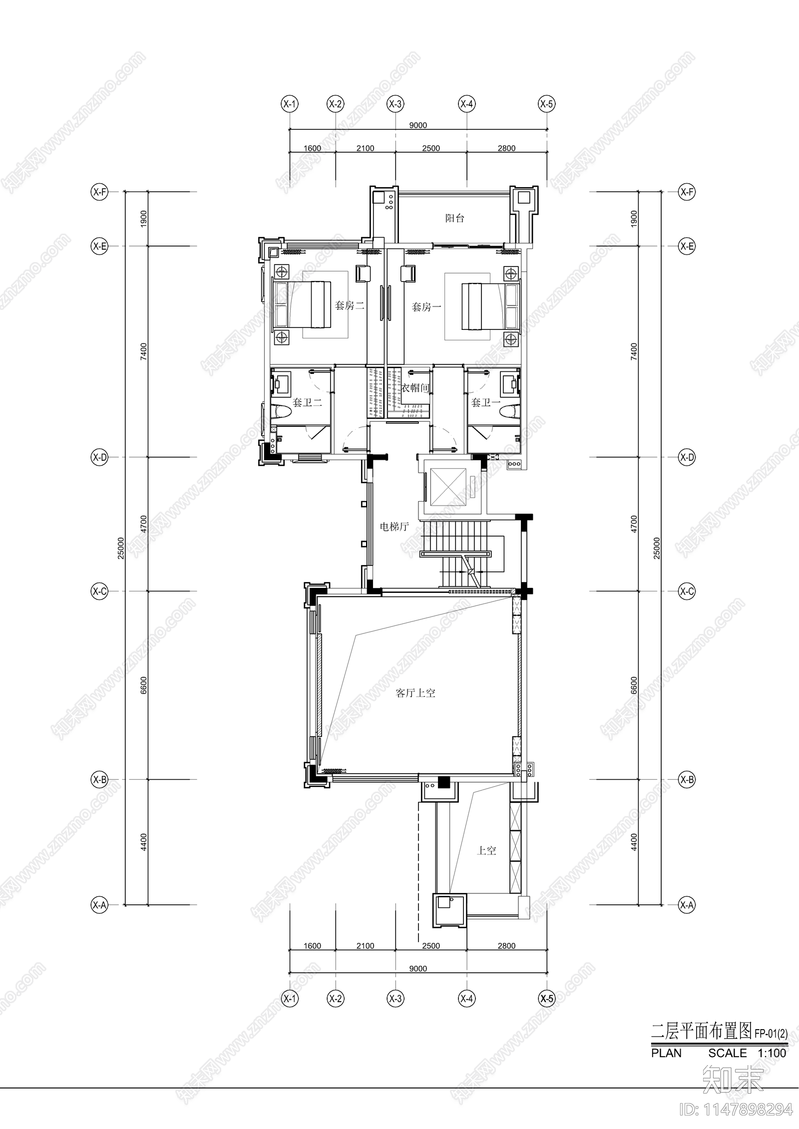 新中式别墅室内设计施工图cad施工图下载【ID:1147898294】