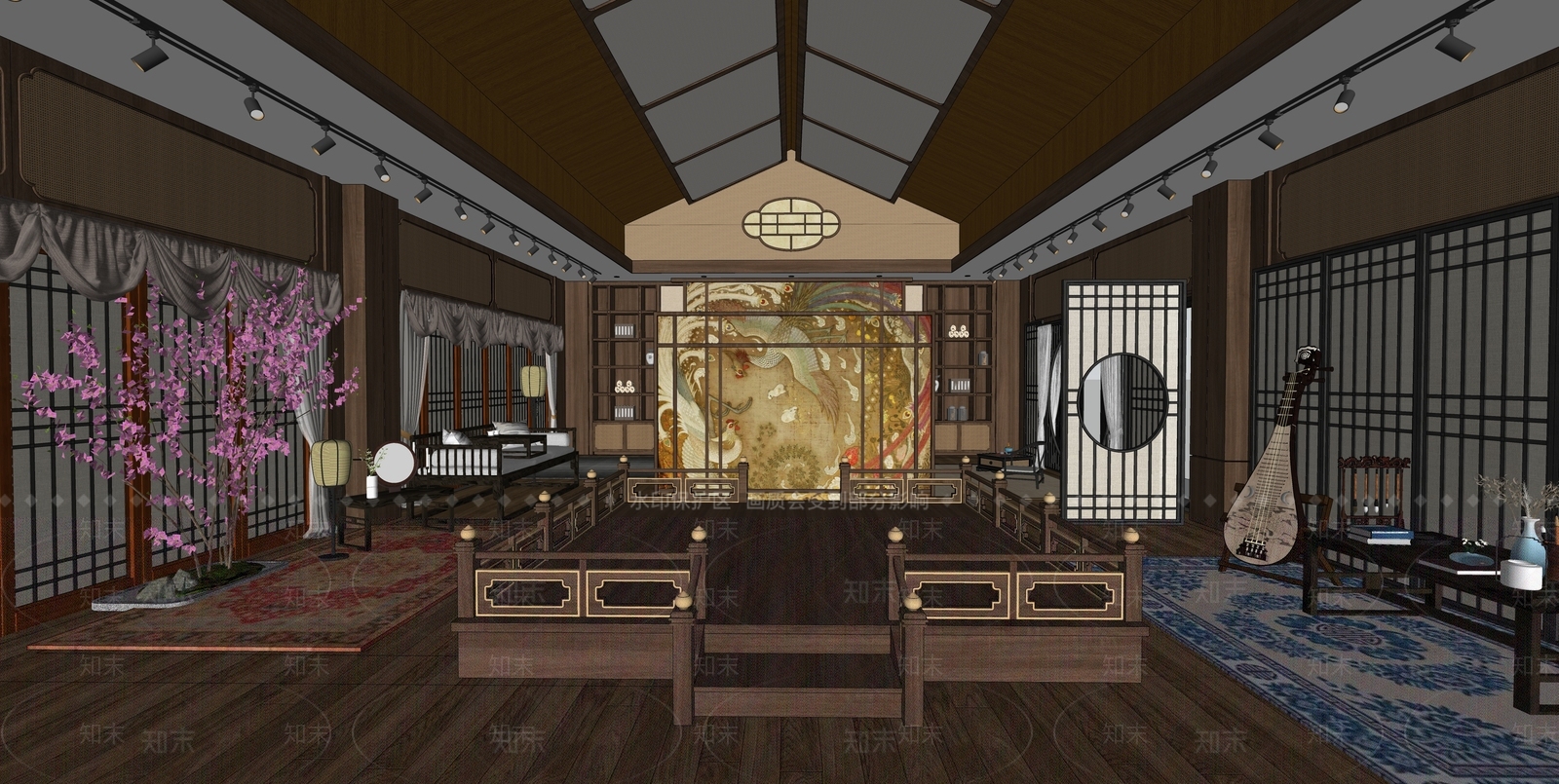 新中式汉服馆SU模型下载【ID:1147900670】