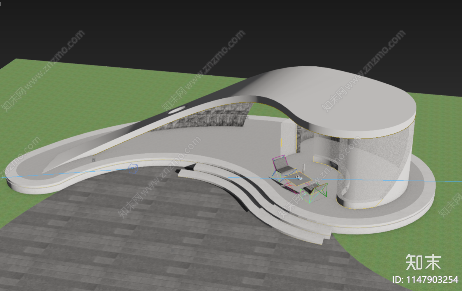 现代廊架3D模型下载【ID:1147903254】