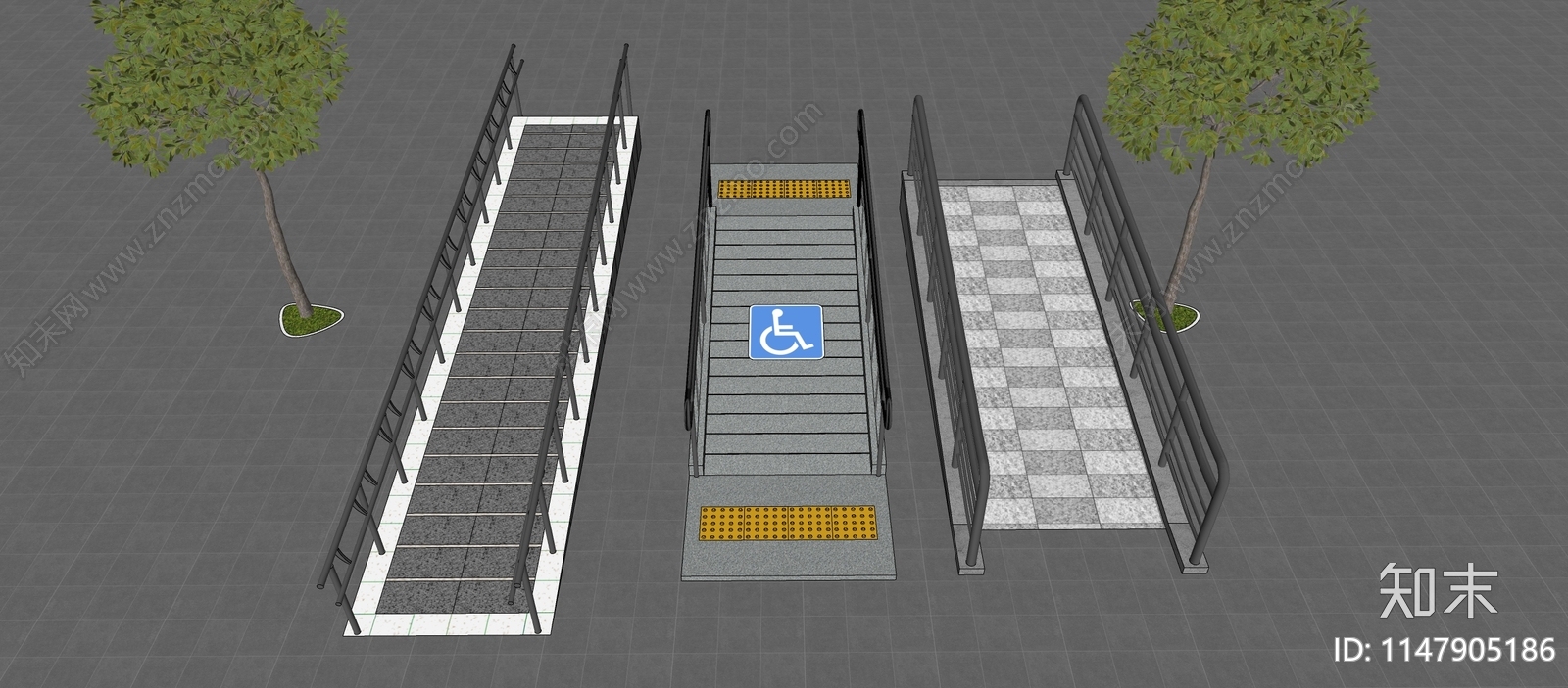 现代无障碍坡道SU模型下载【ID:1147905186】