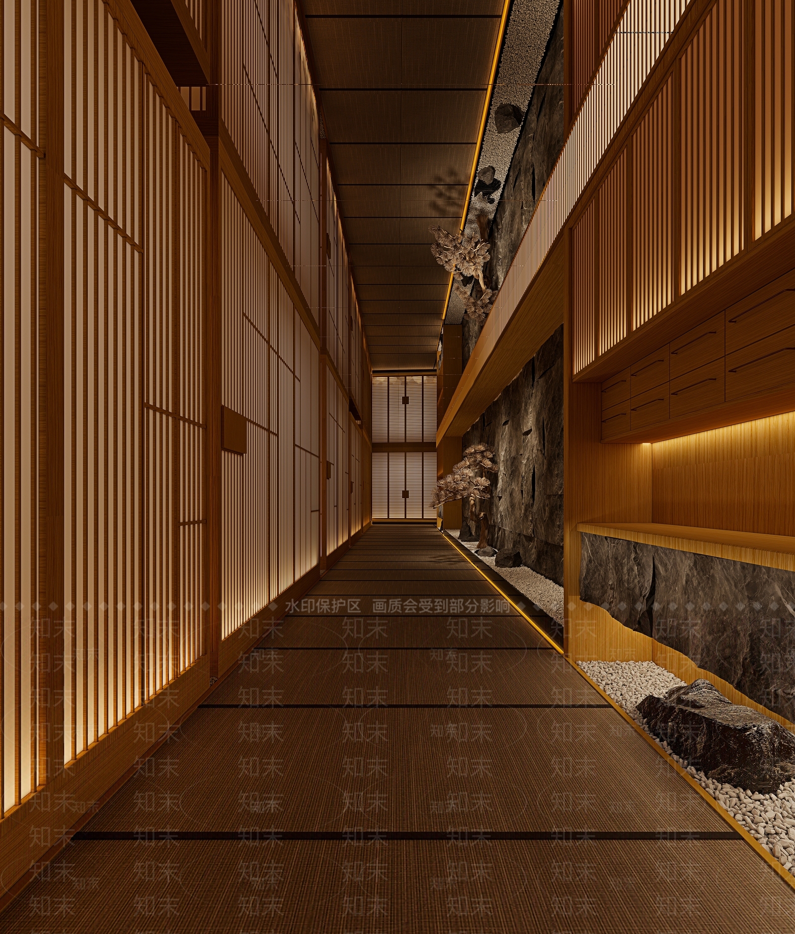 日式餐厅过道3D模型下载【ID:1148217272】