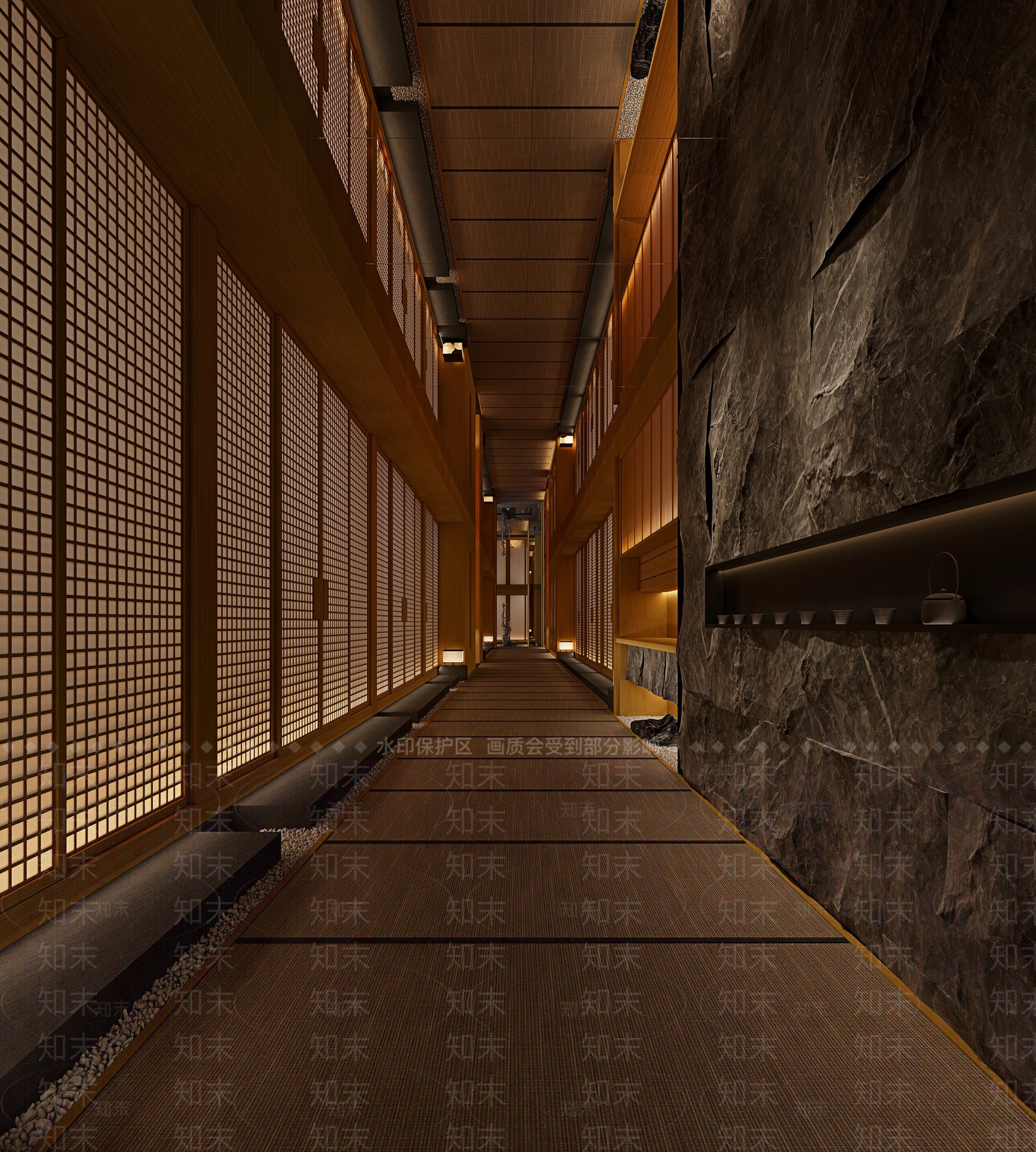 日式餐厅过道3D模型下载【ID:1147905778】