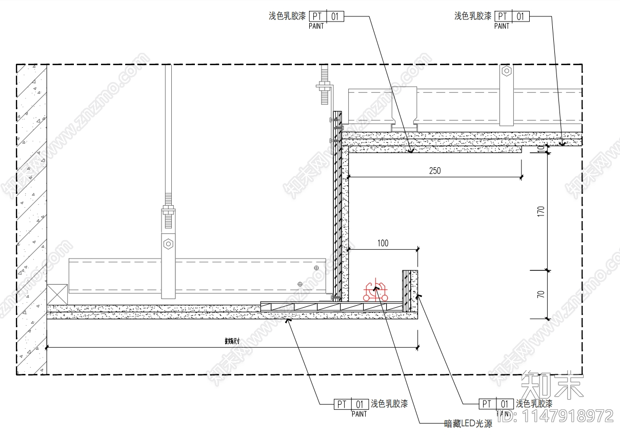 天花节点回风口窗帘盒节点施工图下载【ID:1147918972】