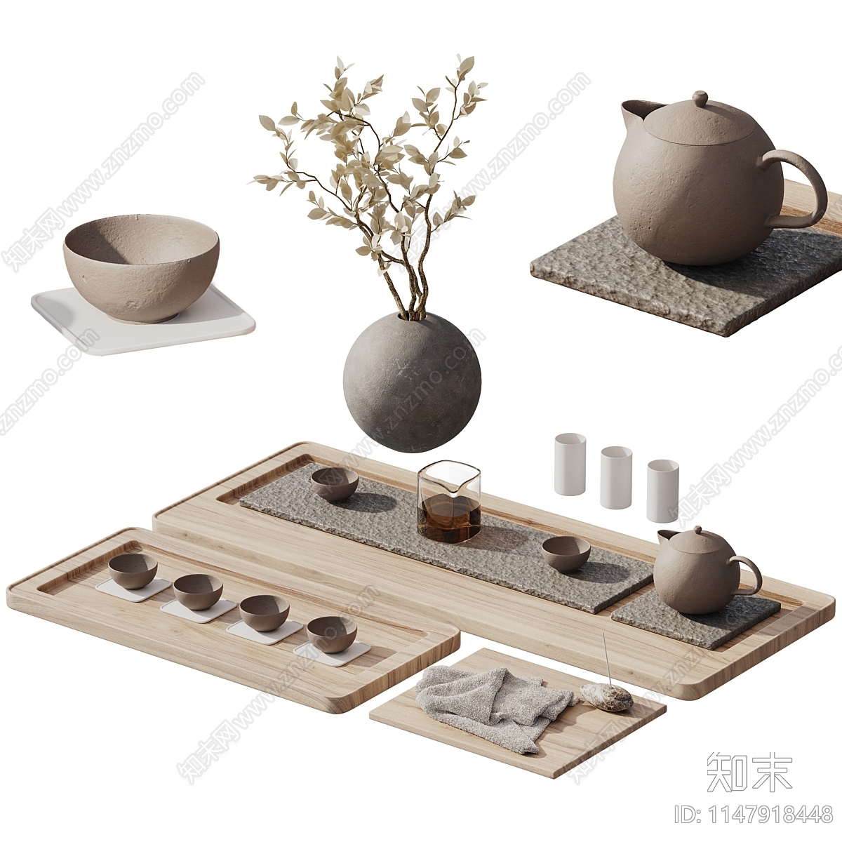 现代茶具3D模型下载【ID:1147918448】