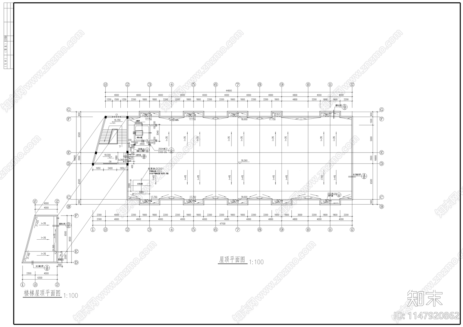 食堂建筑cad施工图下载【ID:1147920862】