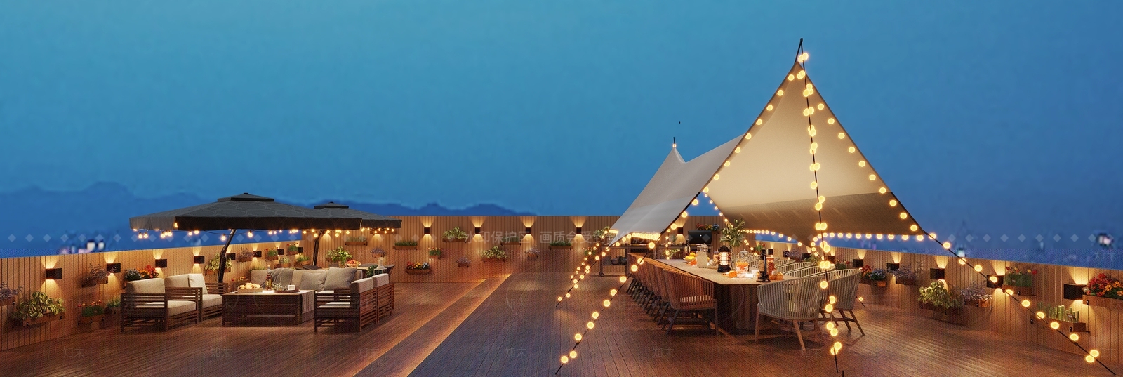 现代露台烧烤店3D模型下载【ID:1147924013】