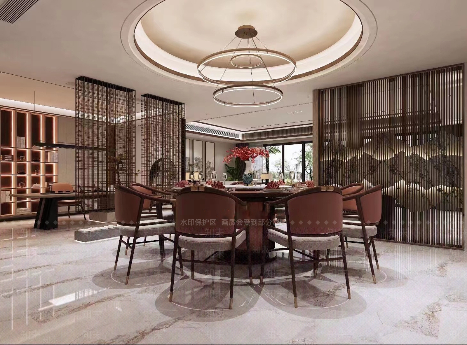 新中式茶餐厅3D模型下载【ID:1214107236】