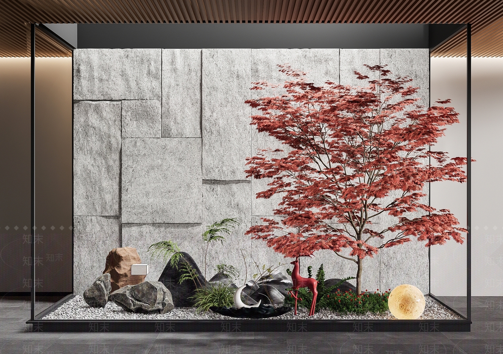 现代室内景观造景3D模型下载【ID:1147925067】_知末3d模型网