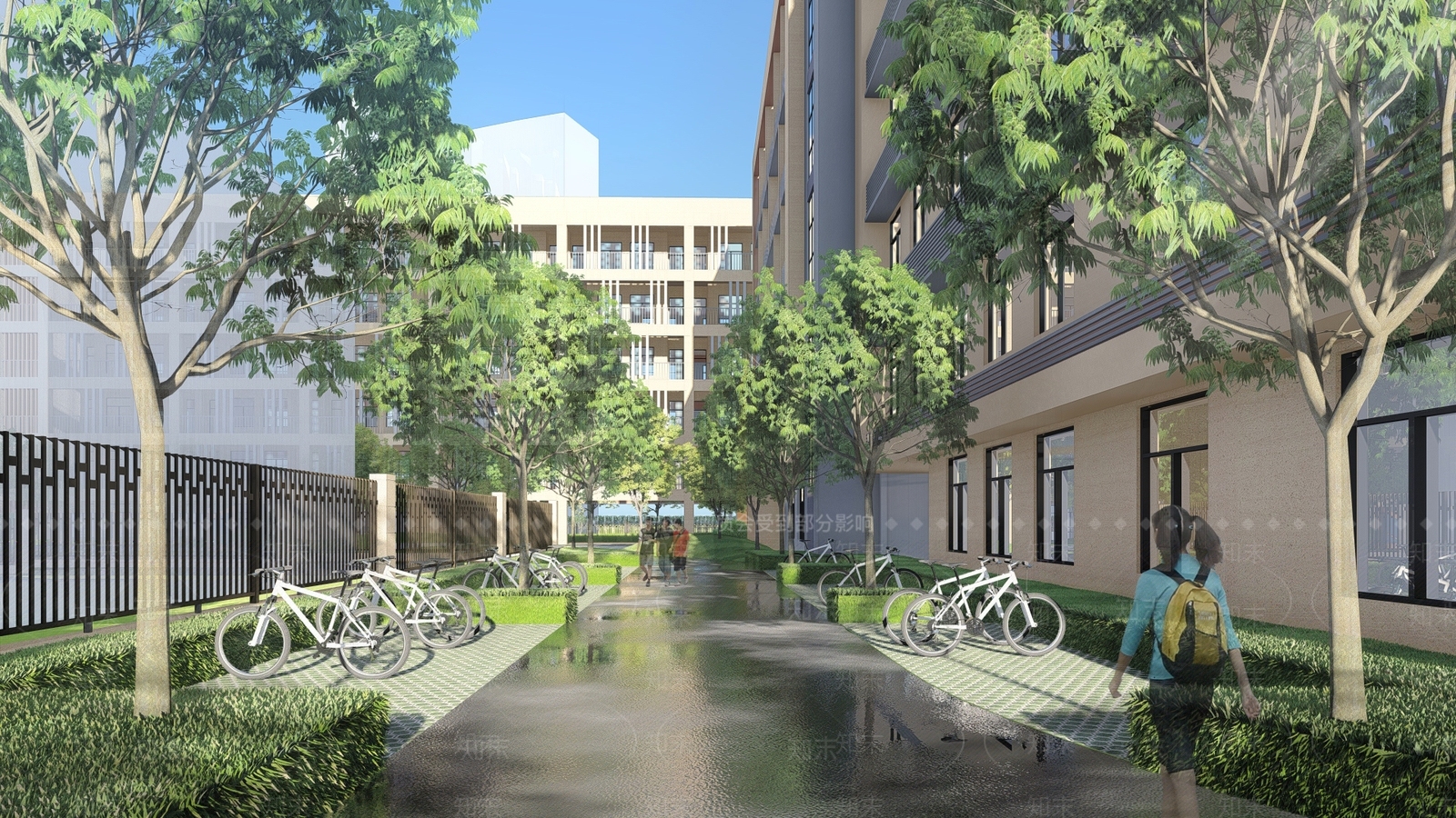 现代校园景观SU模型下载【ID:1148252017】