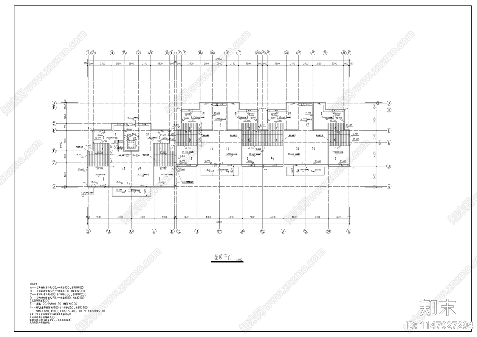 多层住宅建筑cad施工图下载【ID:1147927294】