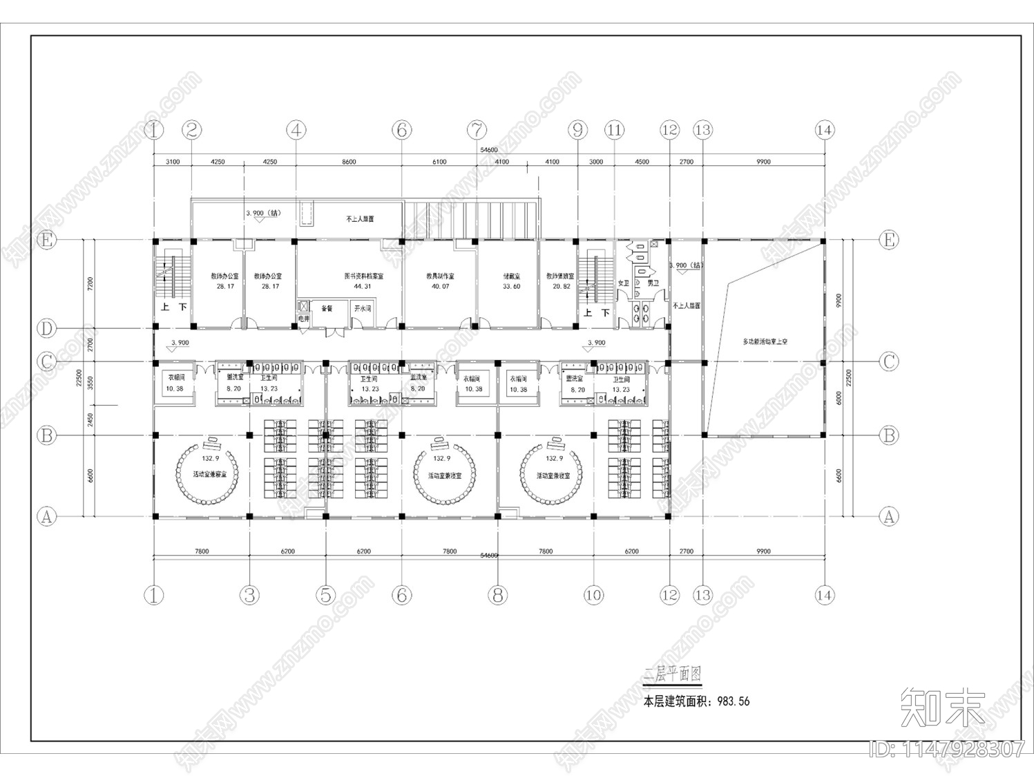 现代风格幼儿园建筑cad施工图下载【ID:1147928307】