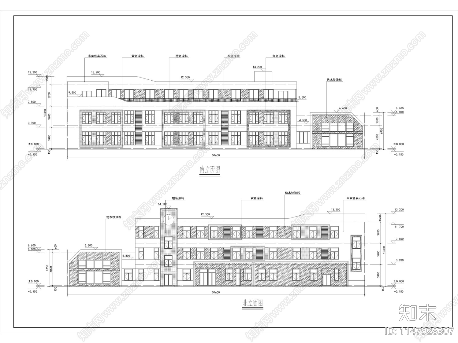 现代风格幼儿园建筑cad施工图下载【ID:1147928307】