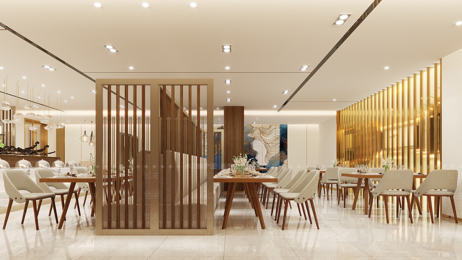 现代自助餐厅3D模型下载【ID:1147928854】