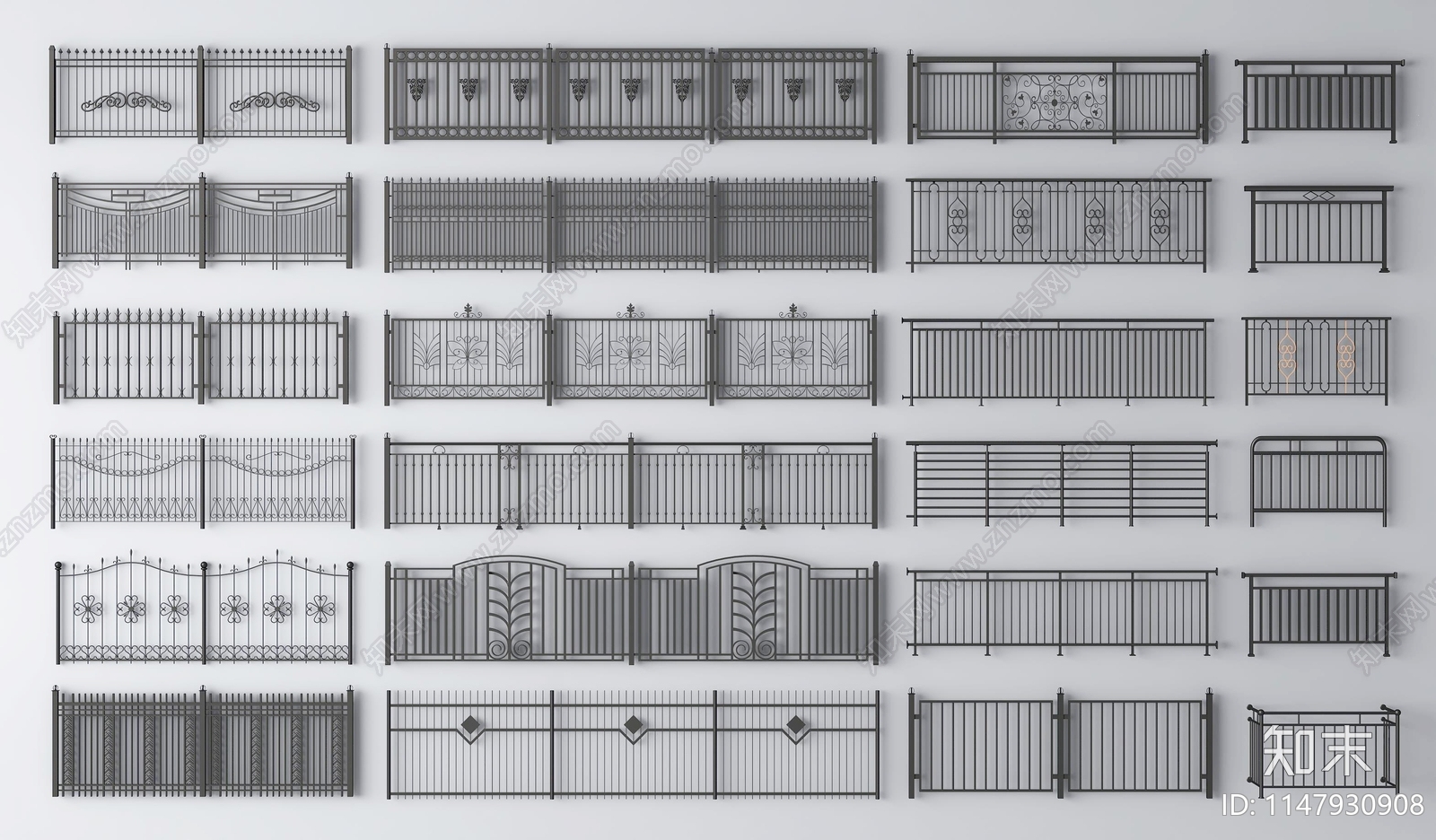 现代栏杆3D模型下载【ID:1147930908】