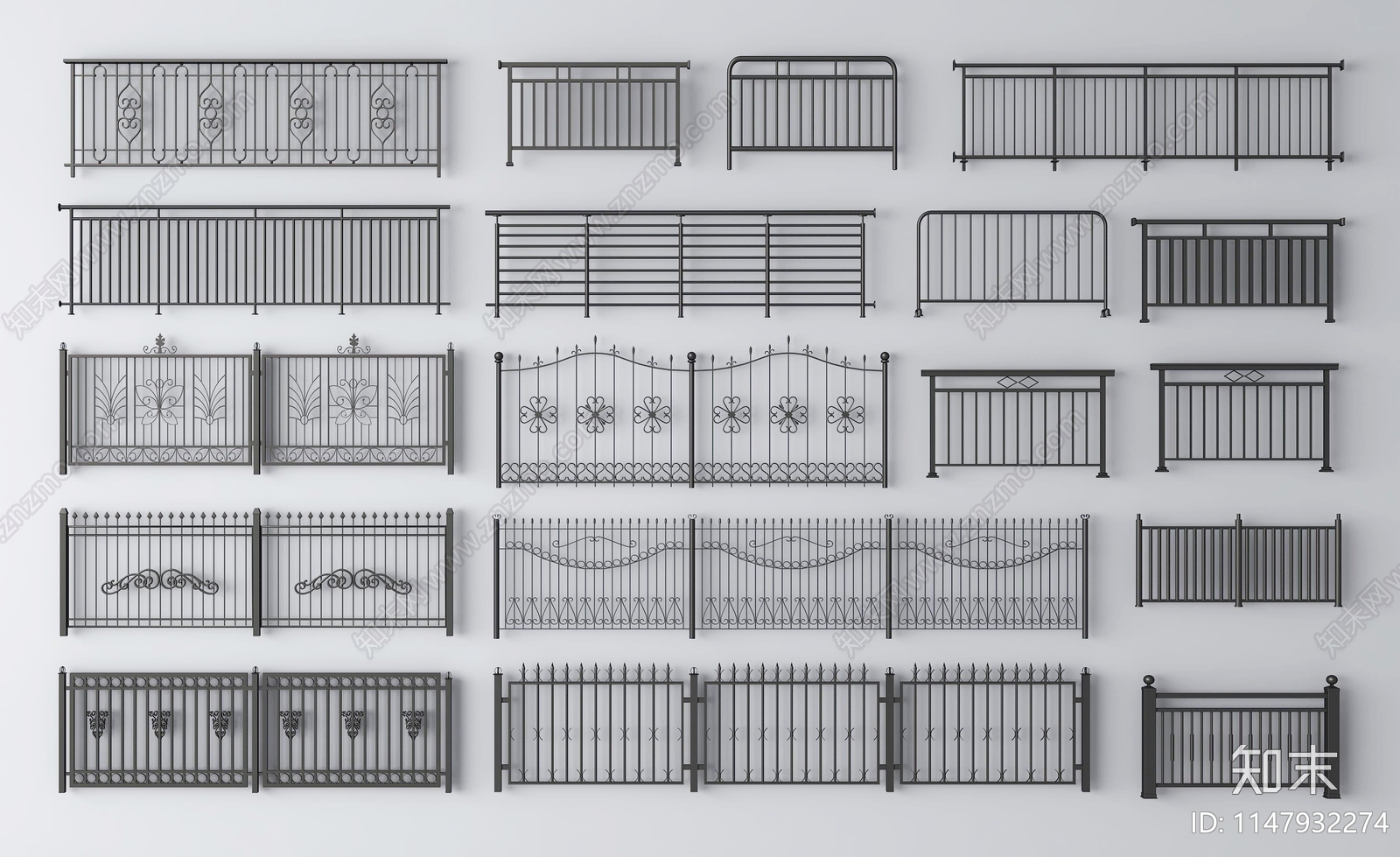 现代栏杆3D模型下载【ID:1147932274】