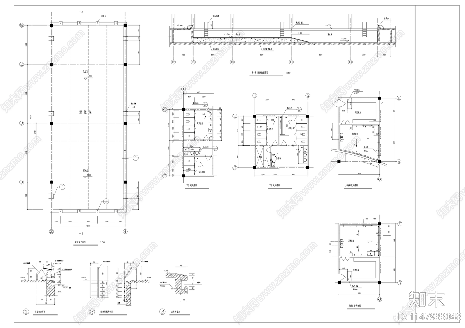 文化娱乐建筑cad施工图下载【ID:1147933048】