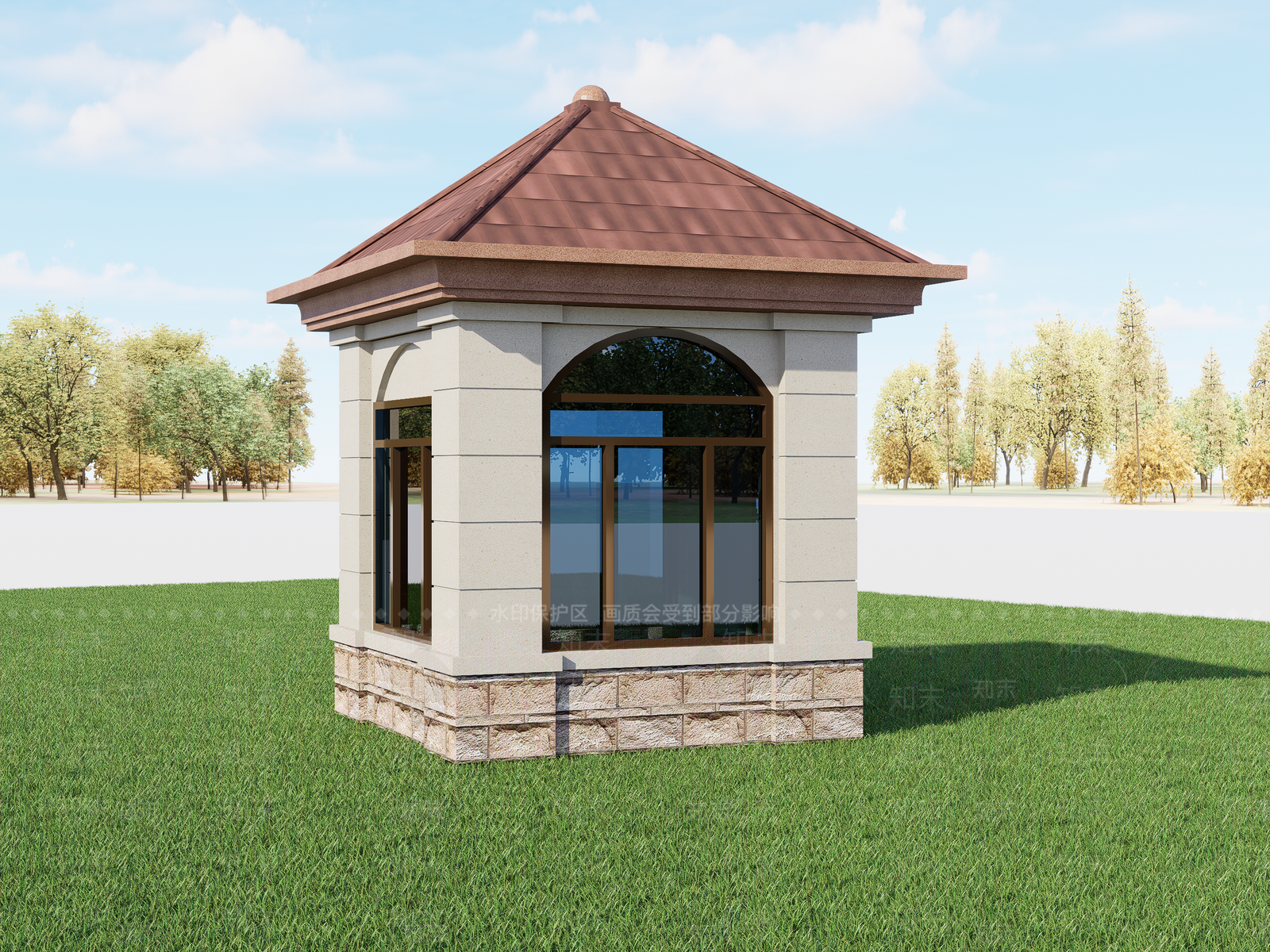 欧式岗亭SU模型下载【ID:1147932946】