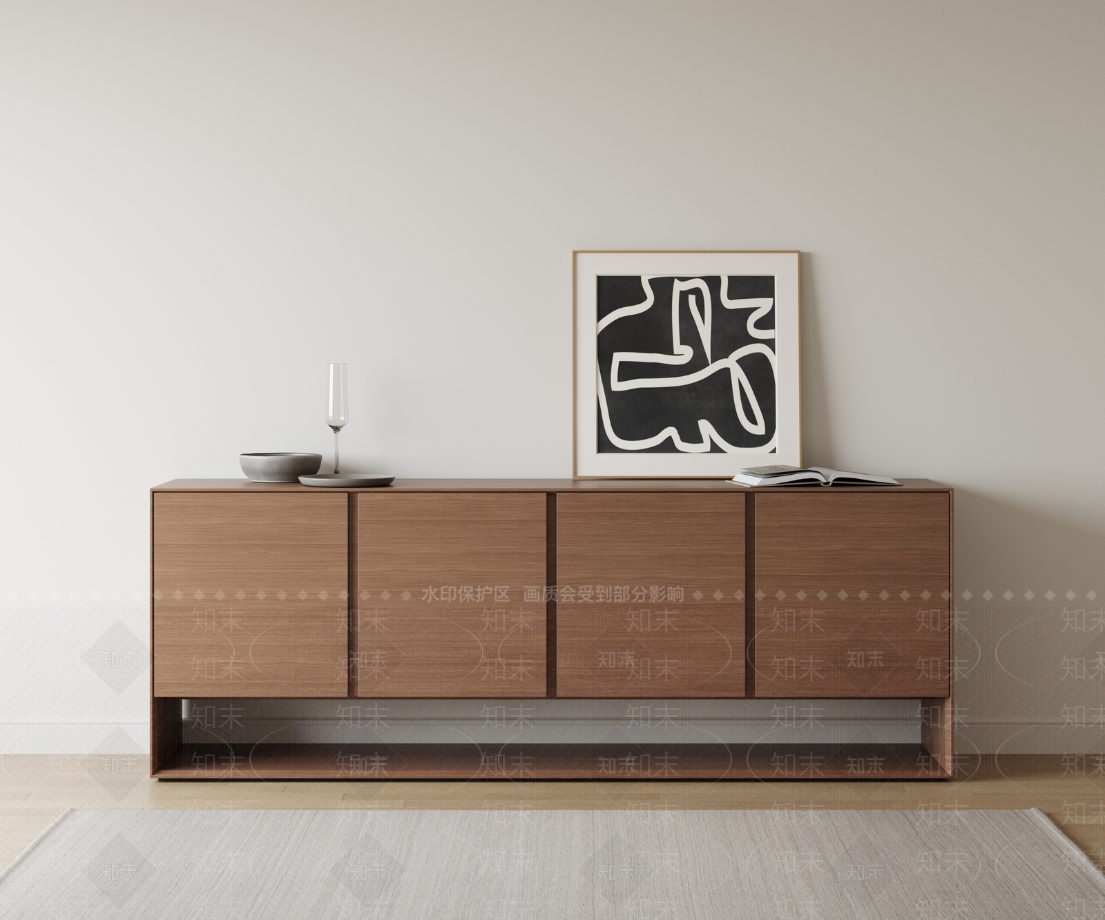 北欧实木装饰柜3D模型下载【ID:1147934198】