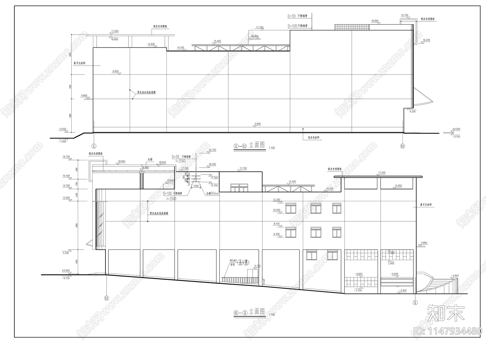 文化商城建筑cad施工图下载【ID:1147934480】