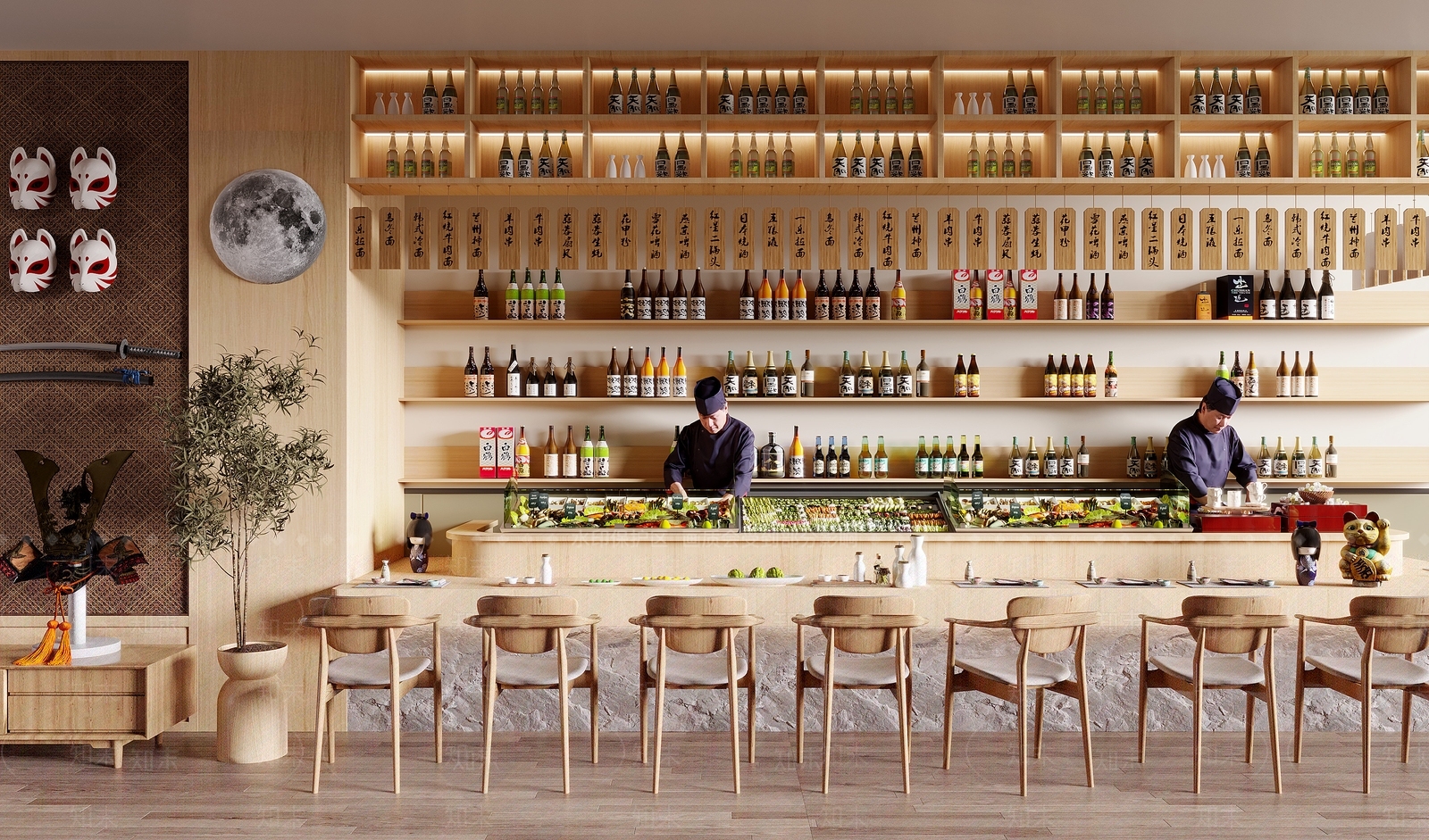 日式寿司店3D模型下载【ID:1147935819】