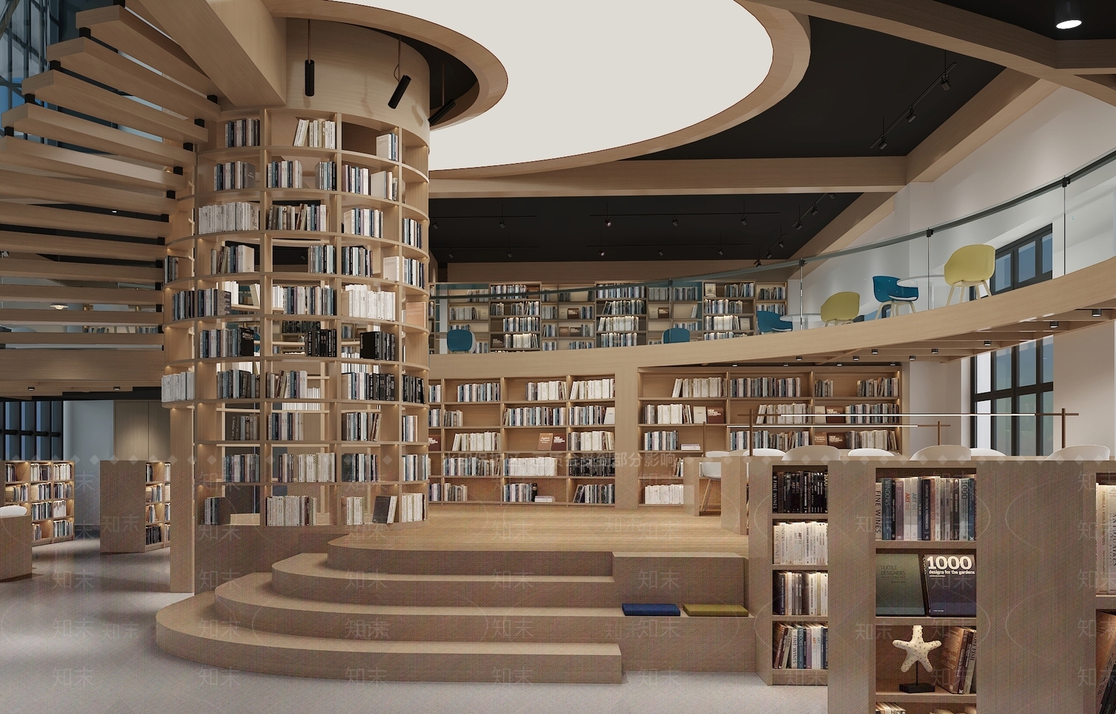 现代图书馆3D模型下载【ID:1214107696】