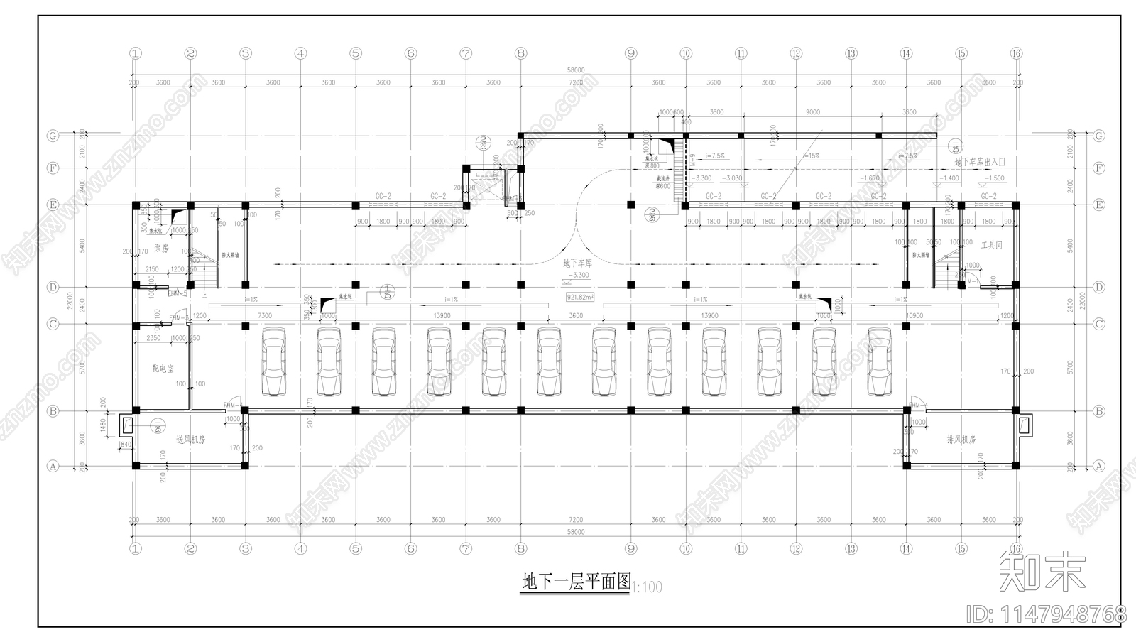 仿古多层办公楼建筑施工图施工图下载【ID:1147948768】