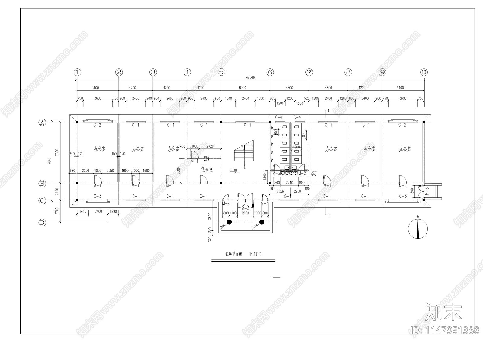 某公司办公楼结构设计cad施工图下载【ID:1147951388】