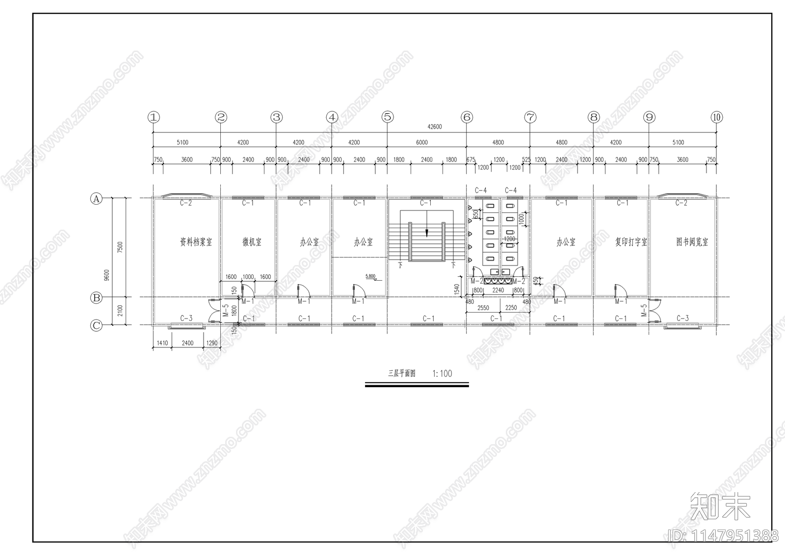 某公司办公楼结构设计cad施工图下载【ID:1147951388】