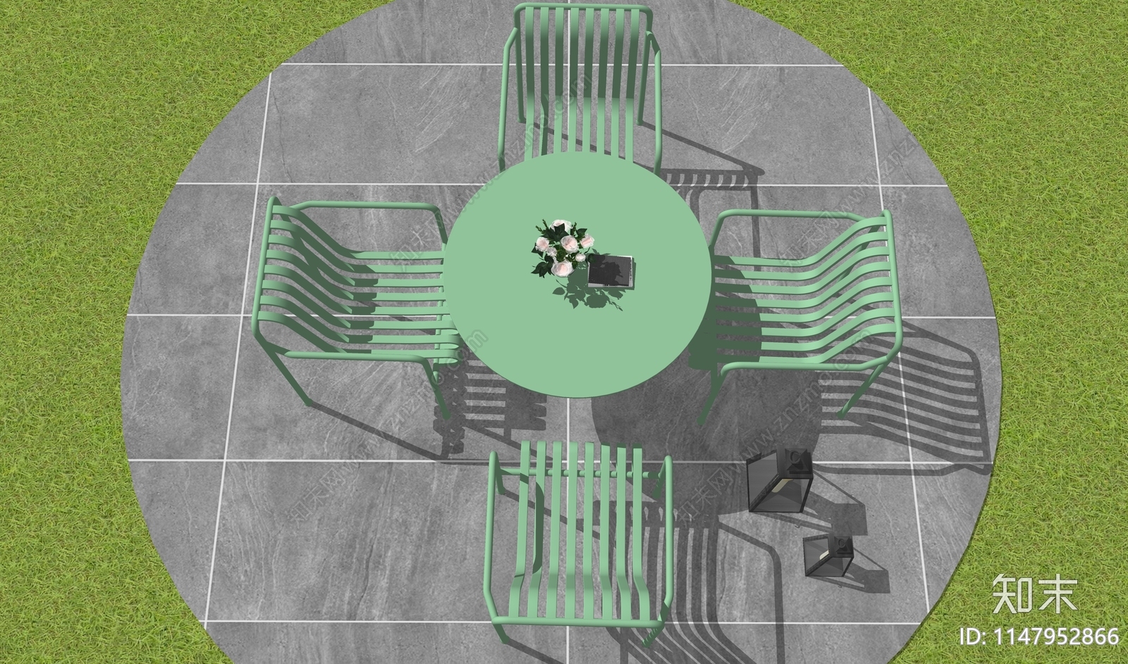 现代户外休闲桌椅组合SU模型下载【ID:1147952866】