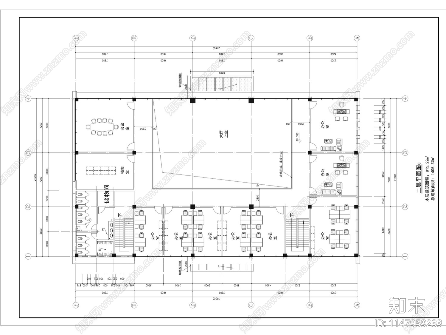 现代风格售楼处销售中心示范区cad施工图下载【ID:1147959233】