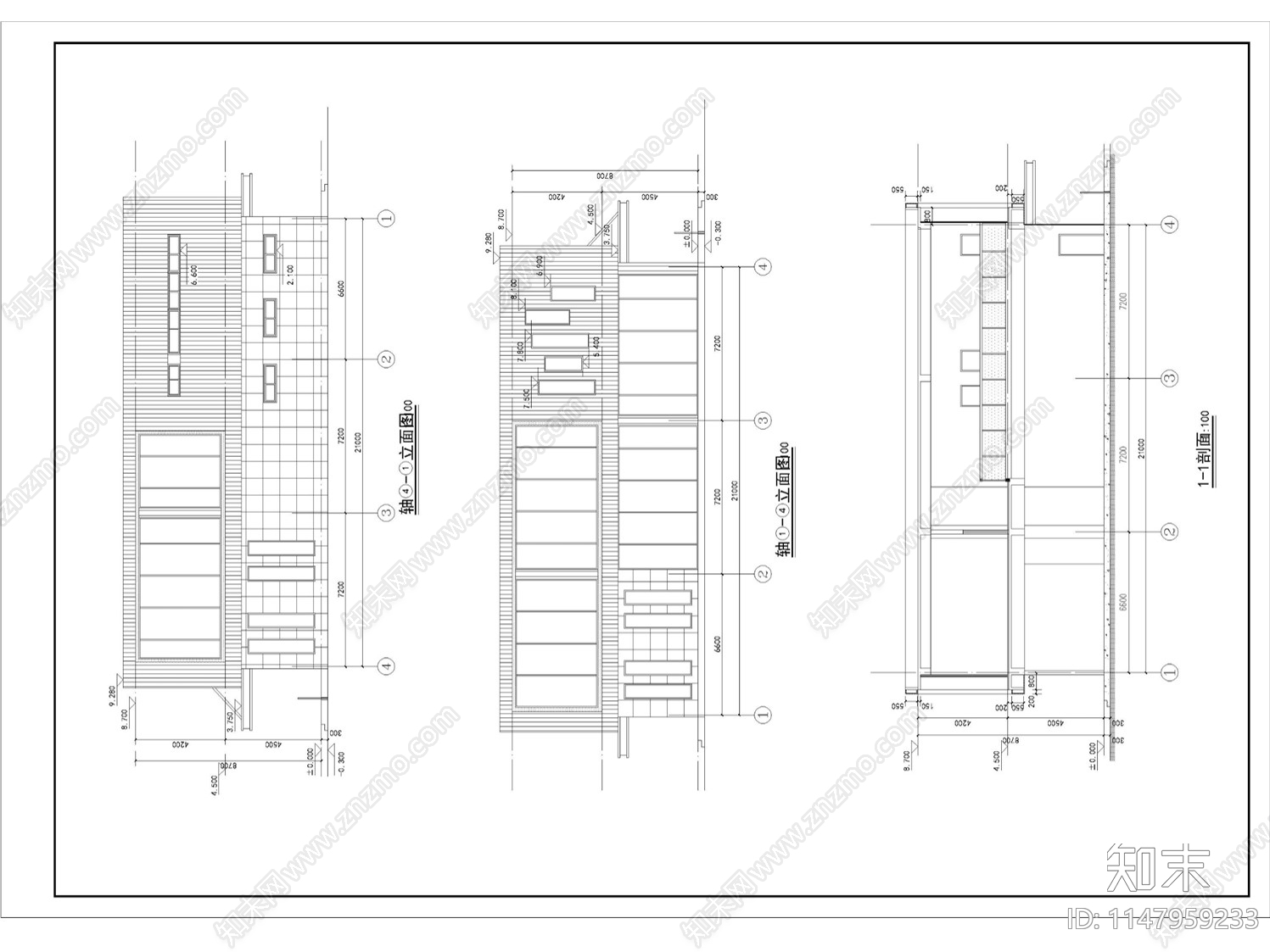 现代风格售楼处销售中心示范区cad施工图下载【ID:1147959233】