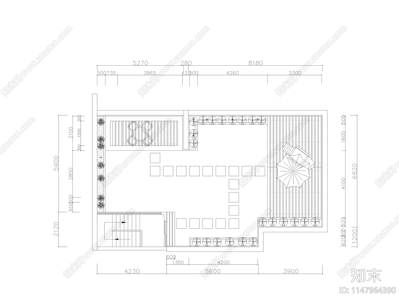 多套别墅屋顶花园平面方案施工图下载【ID:1147964390】