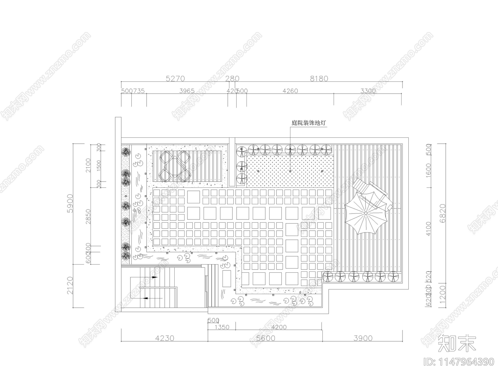 多套别墅屋顶花园平面方案施工图下载【ID:1147964390】