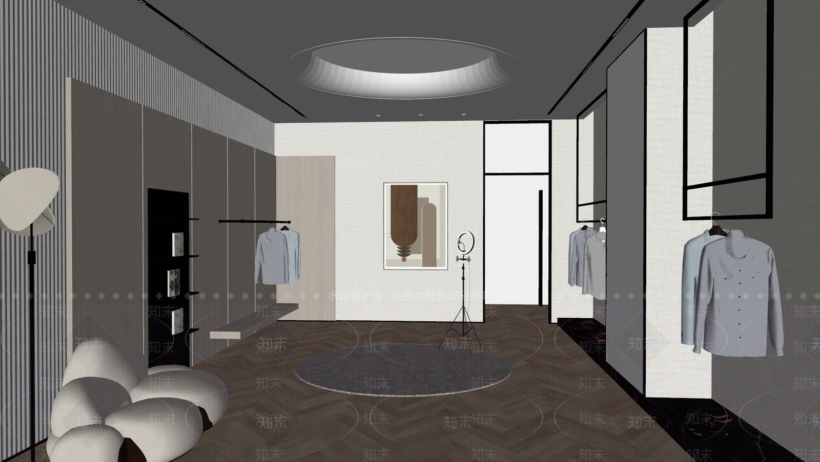现代服装直播间SU模型下载【ID:1147965134】