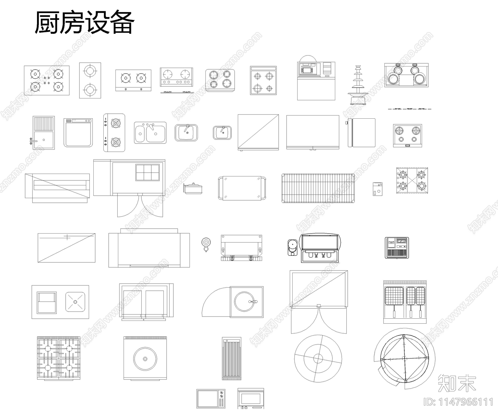 现代厨房卫生间施工图下载【ID:1147966111】